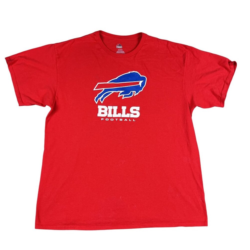 Majestic‎ Buffalo Bills Mens Red T-Shirt Sz XL